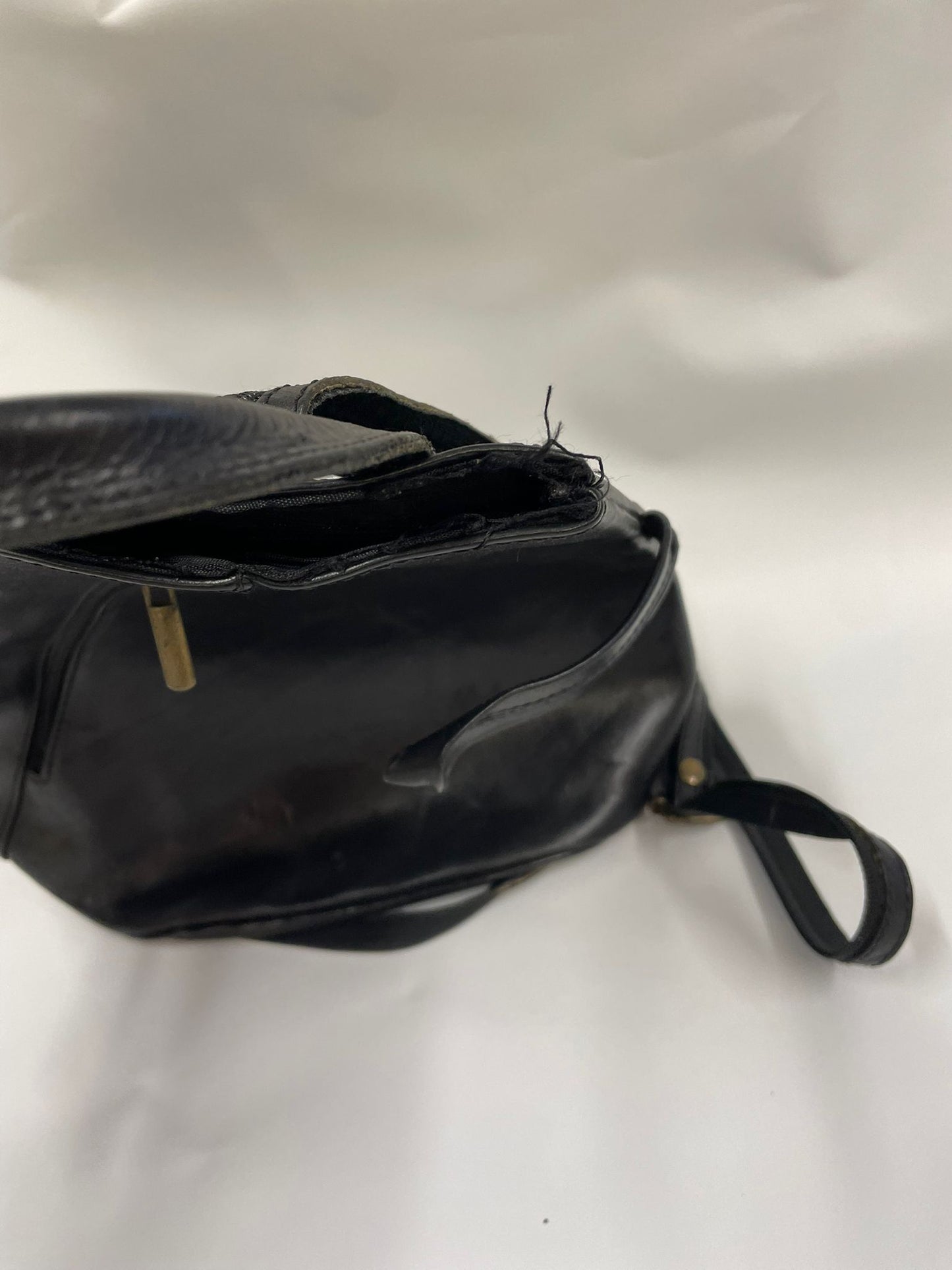 Vintage Paolo Black Leather Backpack