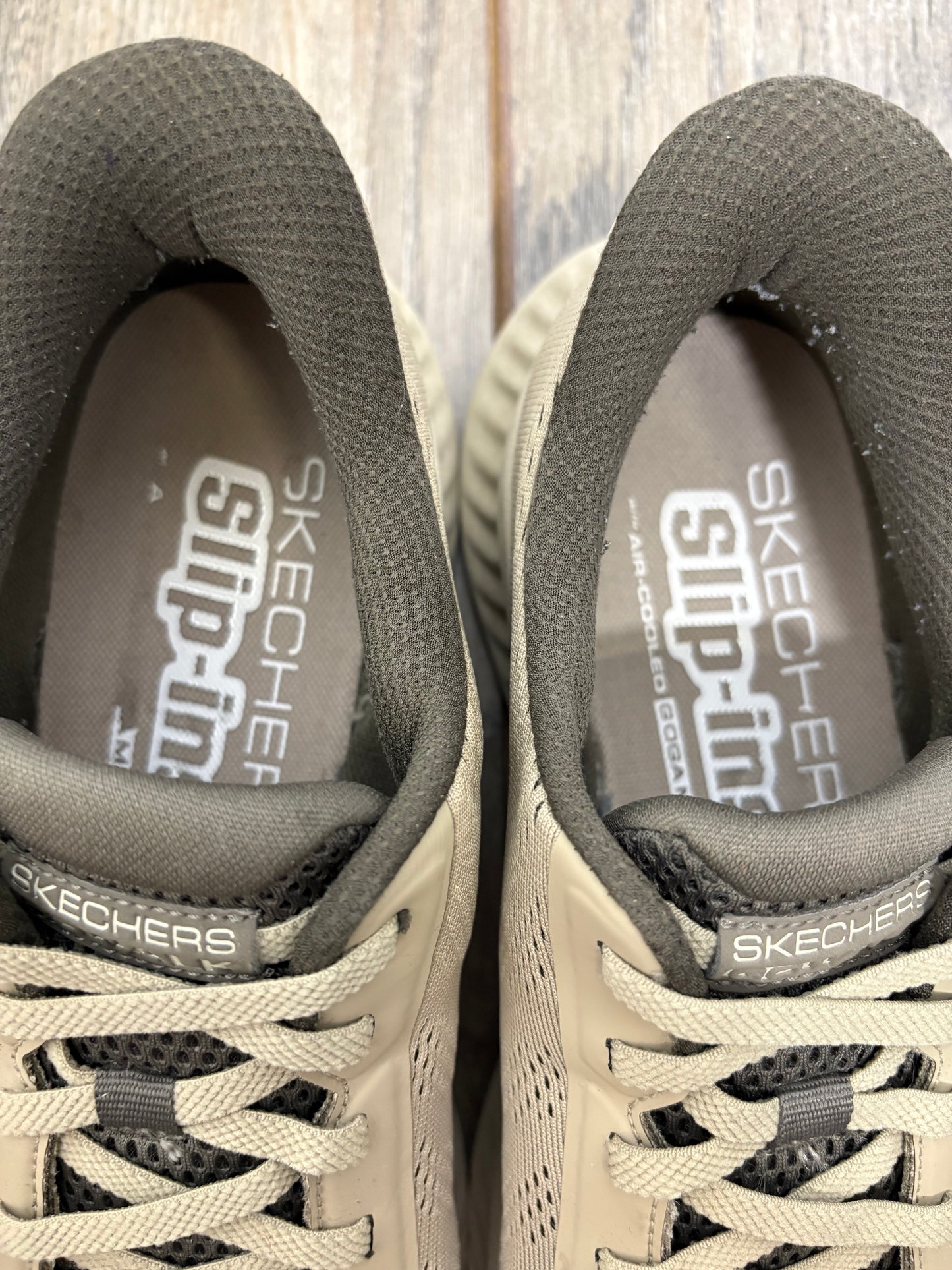 Skechers Mens GO WALK NOW Beige Slip-On Trainers Size 7.5