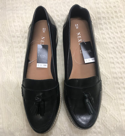 BNWT Next Size 6.5 Black Loafer Style Shoe