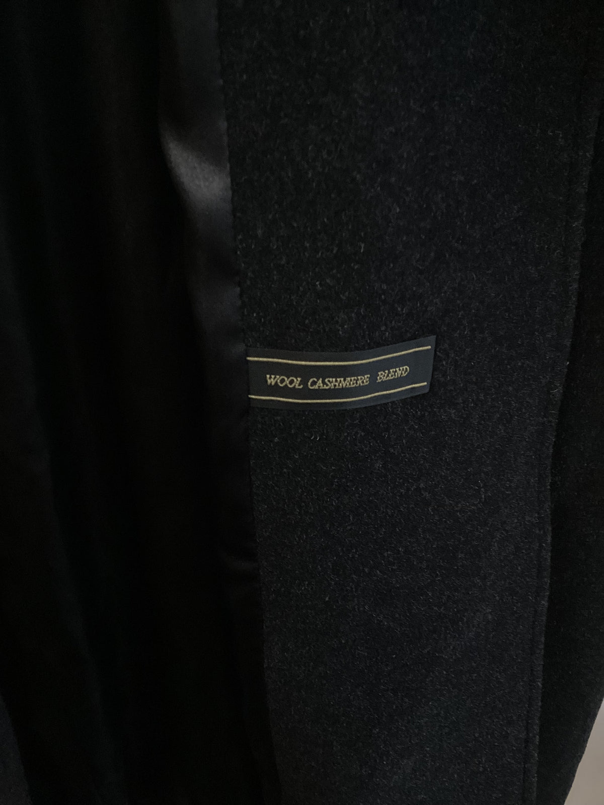 Precis, Long Winter Coat, Merino Wool and Cashmere Blend, UK Size 10, Black, Removable Collar