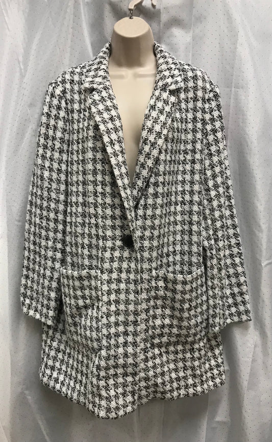 M&Co Black and White Checked Style Jacket Size 16 BNWT
