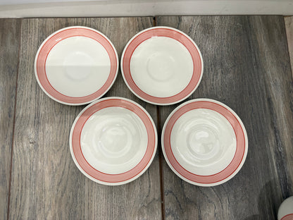 Vintage Johnson Brothers Orbit Red/White 12-Piece Teaset
