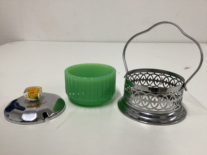 Vintage Milk Glass Preserve Pot