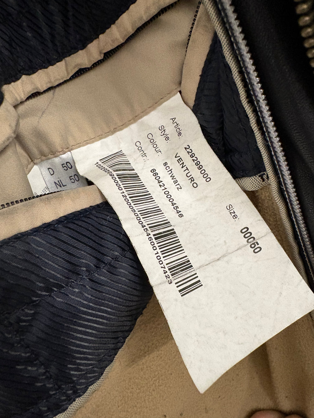 Vintage Trapper Venturo Mens Black Leather Coat Size 40