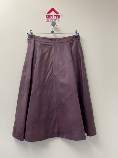 BNWT Jasper Conran Leather Lined A- Line Skirt Maroon Wine Size 14