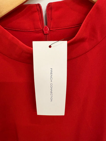 French Connection Red Echo Crepe Mock Neck Dress Size 10 - BNWT