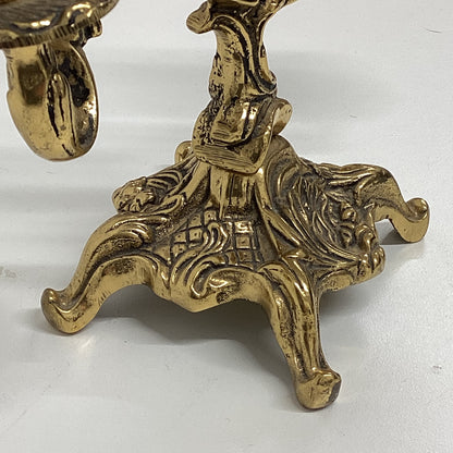 Mid Century Italian Art Nouveau Brass Candelabras 1950s