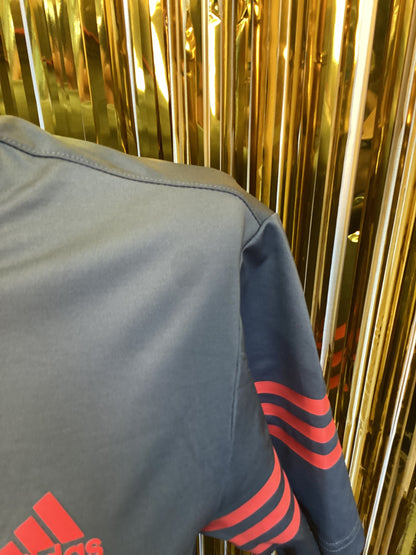 Adidas Men's Grey and Coral Polo Size XS