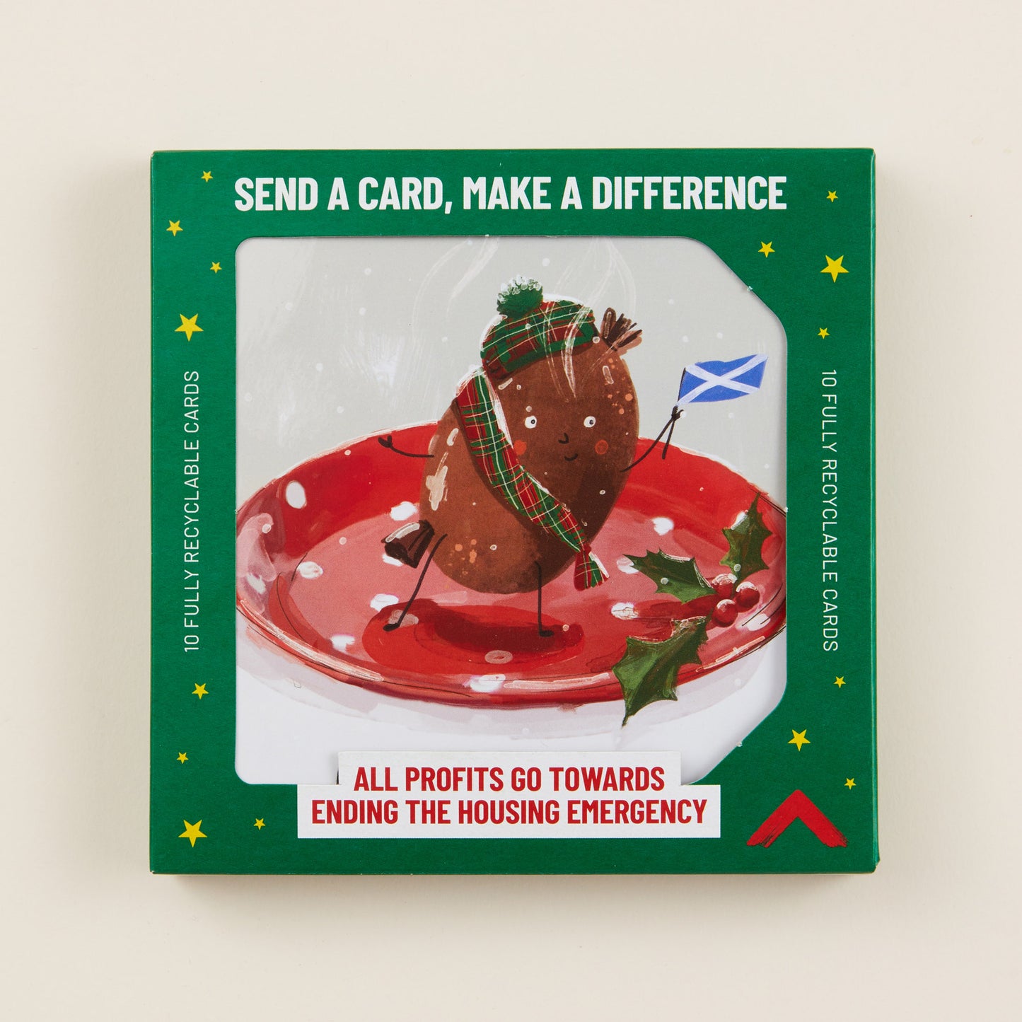 Box of christmas cards with a haggis design.