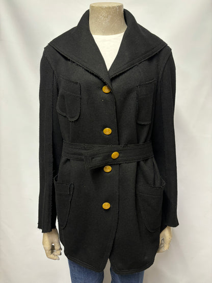 Vivienne Westwood Red Label Black Wool Belted Cropped Coat 12/IT 44