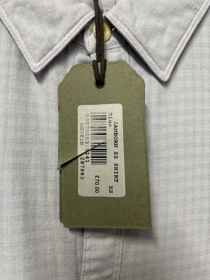 Allsaints Light Blue Sanborn Short Sleeve Shirt XS BNWT