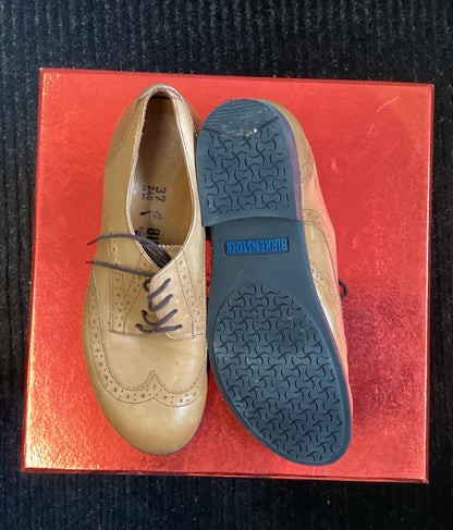 Birkenstock, Beige, Oxford Style Shoe, Size 4, Leather