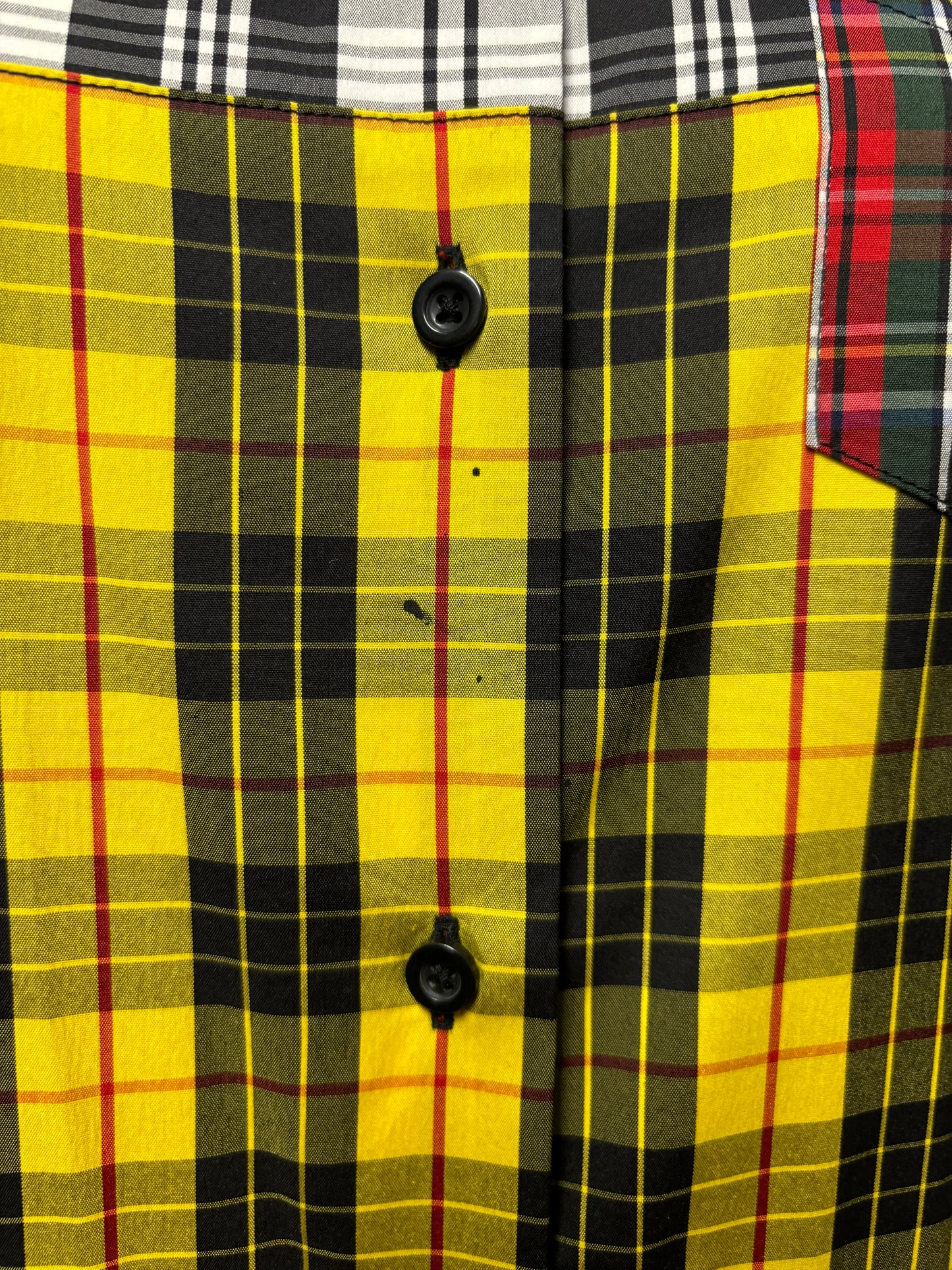 Fred Perry Yellow and Black Tartan Cotton Fitted Shirt 10