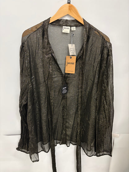 Joanie Clothing Women's Sheer Tie-Neck Metallic Blouse Size 26 - BNWT