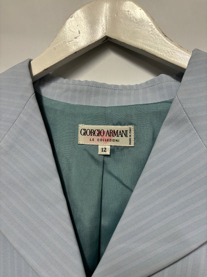 Vintage Giorgio Armani Le Collezioni Baby Blue Pinstripe Blazer 12