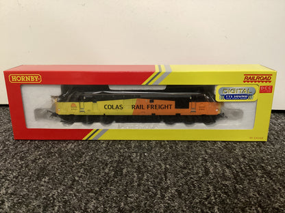 Hornby, Colas Class 37 co-co, DCC Fitted,  Railroad Plus Enhanced Livery, No. 37421, With Sound, 00 Gague