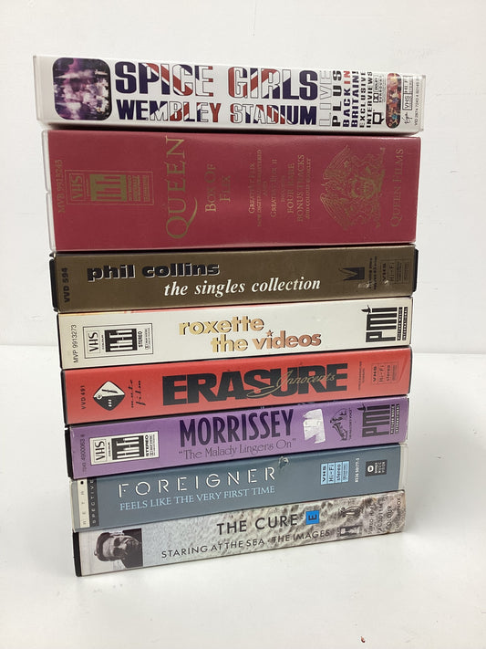 8 Music VHS Tapes joblot
