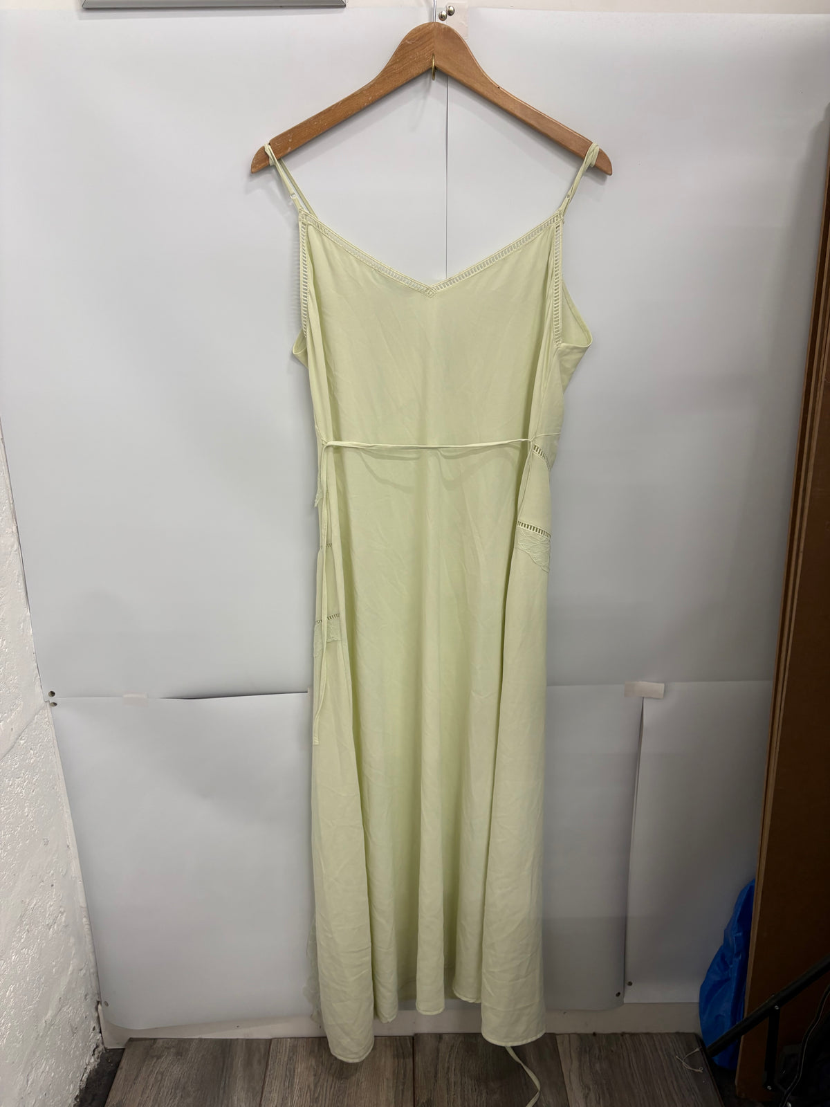 Zara Lace-Trimmed Lime/Light Yellow Womens Midi Dress Size 16 - BNWT