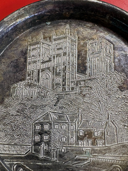 Vintage Durham Cathedral Metal Souvenir Dish
