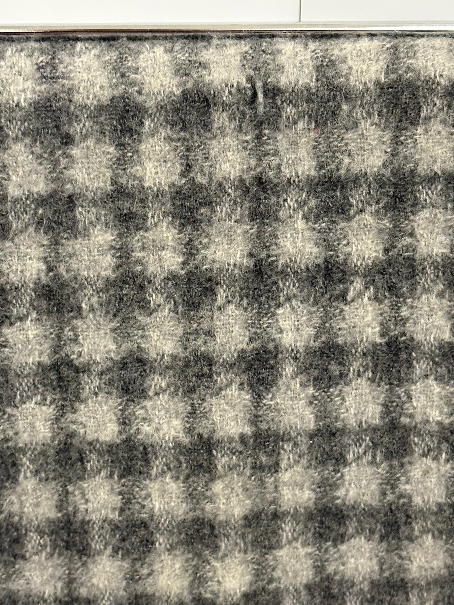 Frangi Gingham Grey Lambswool Scarf