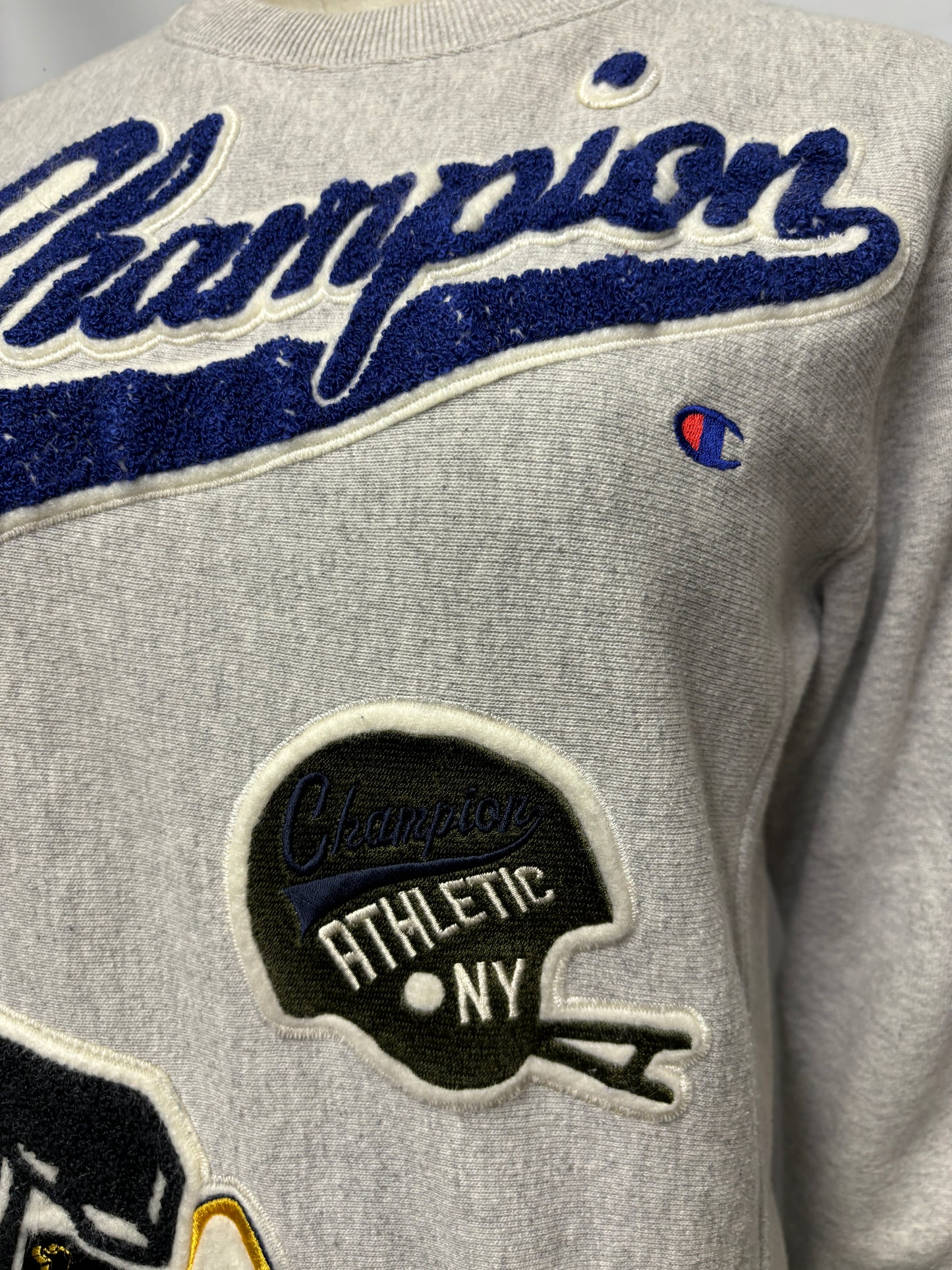 Champion Grey New York Crew Neck Sweater XS