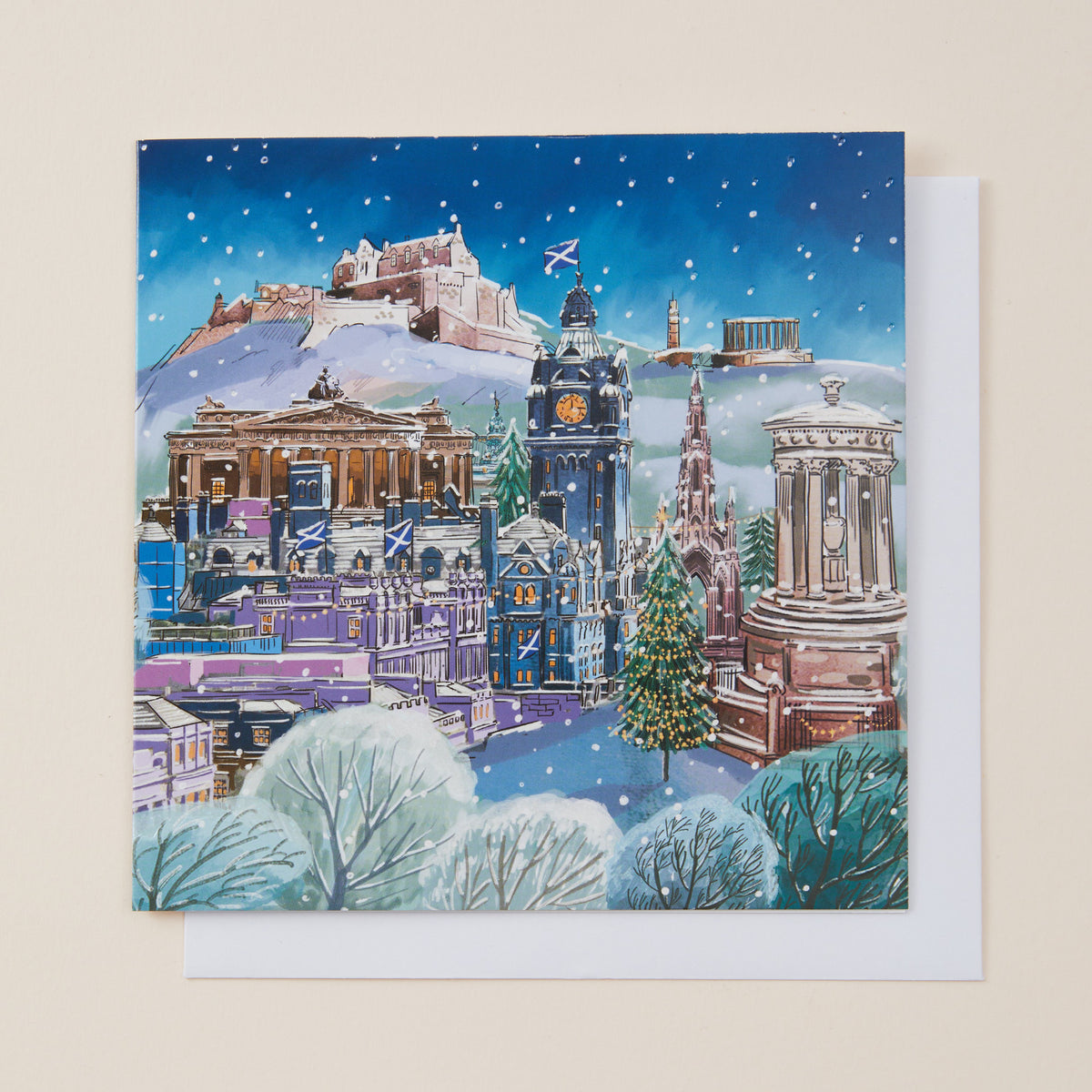 Snowy Edinburgh Landmarks Christmas Cards - Pack of 10