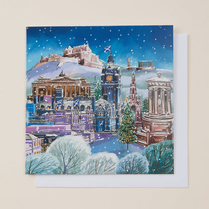 Snowy Edinburgh Landmarks Christmas Cards - Pack of 10