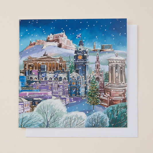 Snowy Edinburgh Landmarks Christmas Cards - Pack of 10