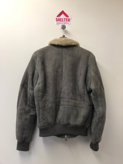 BNWT All Saints Ferland Shearling Sheepskin Beige Jacket Size M