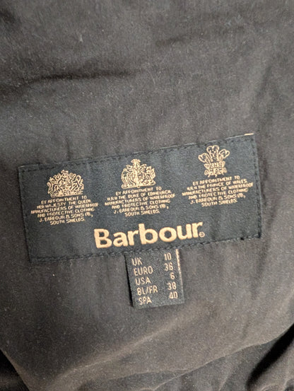 Barbour L659 Black Utility Force Polarquilt Fleece Lined Jacket Size 10