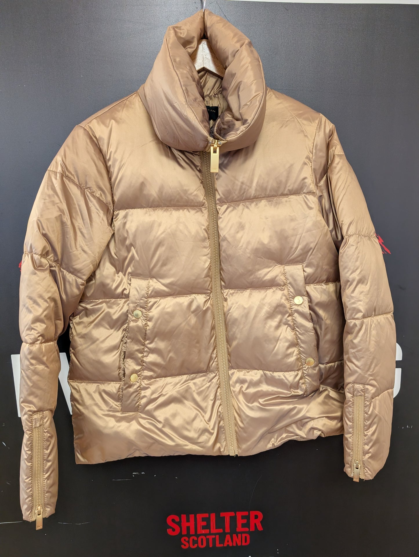 Donna Karan Metallic Gold Filler Jacket Size S