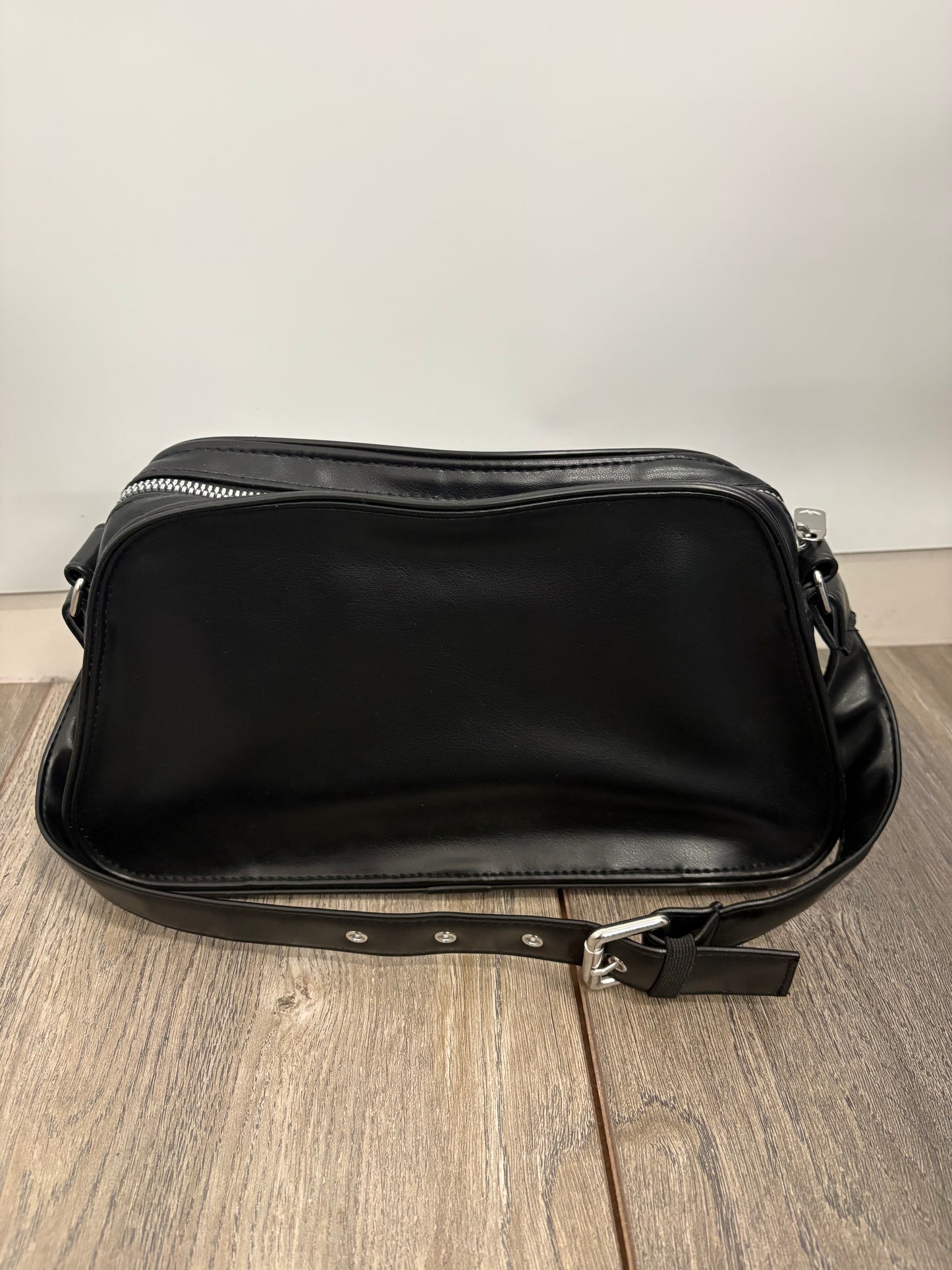 Adidas Originals Trefoil Black Leather Shoulder Bag