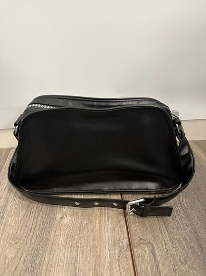Adidas Originals Trefoil Black Leather Shoulder Bag