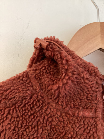 ASOS, Burnt Orange, Fluffy Hoodie with Half Zip, Size 12