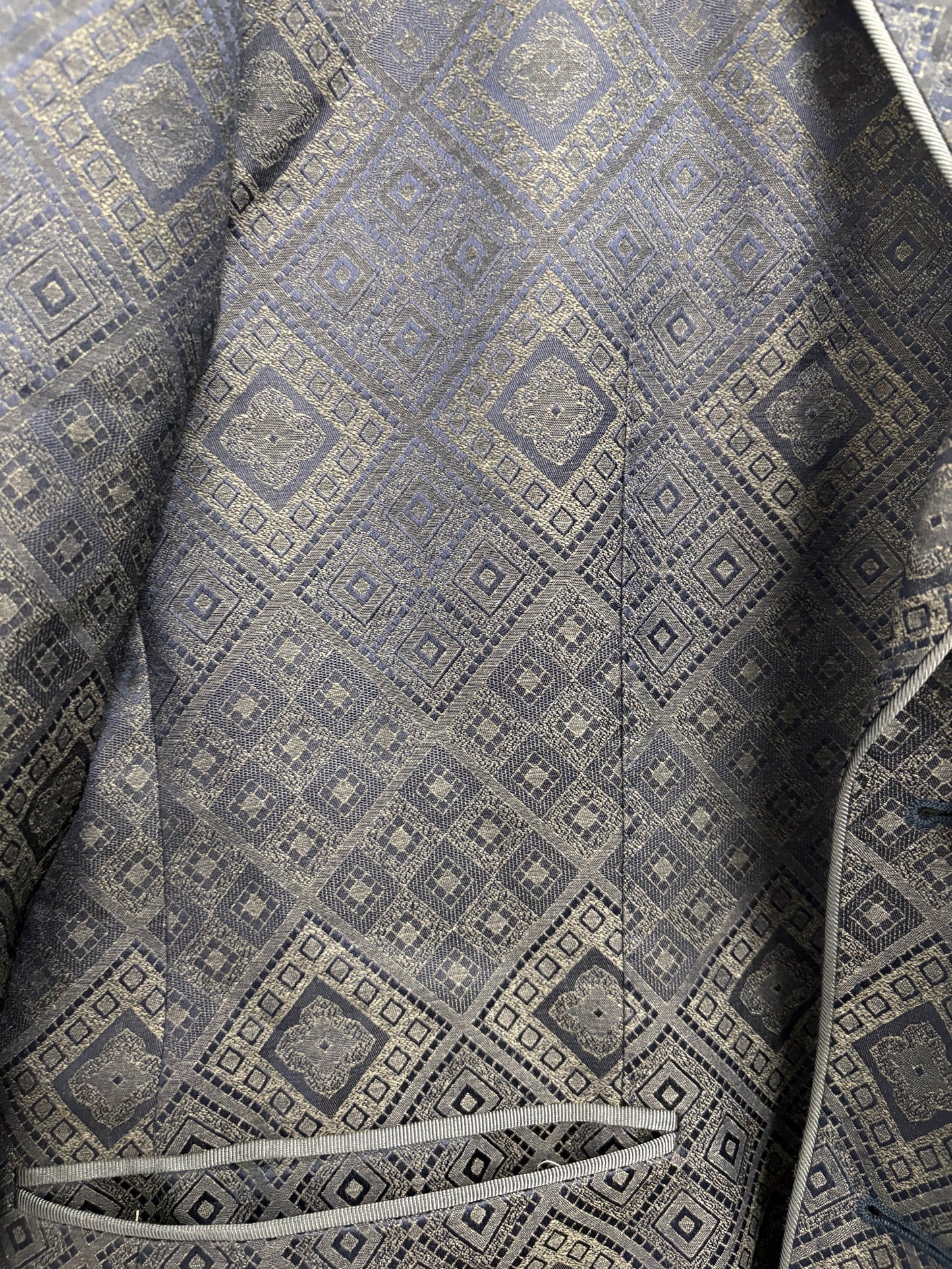 Ted Baker Grey Geometric Blazer Size 44S