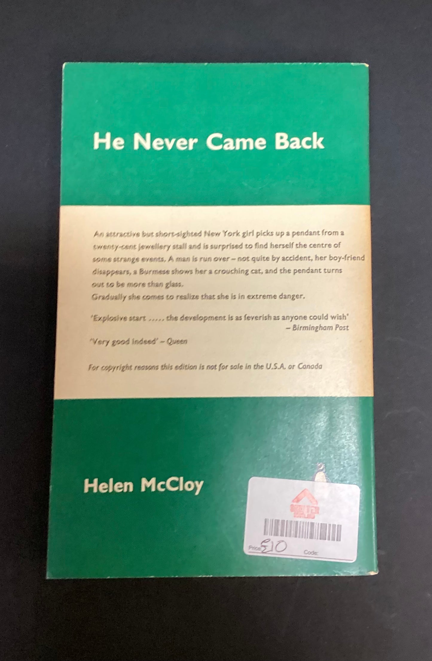 He never came back by Helen McCloy