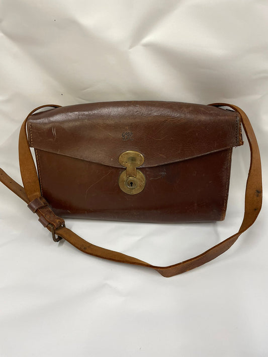 Vintage Brown Leather Messenger Bag