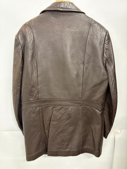 Vintage Mens St Michael Leather Coat Size L