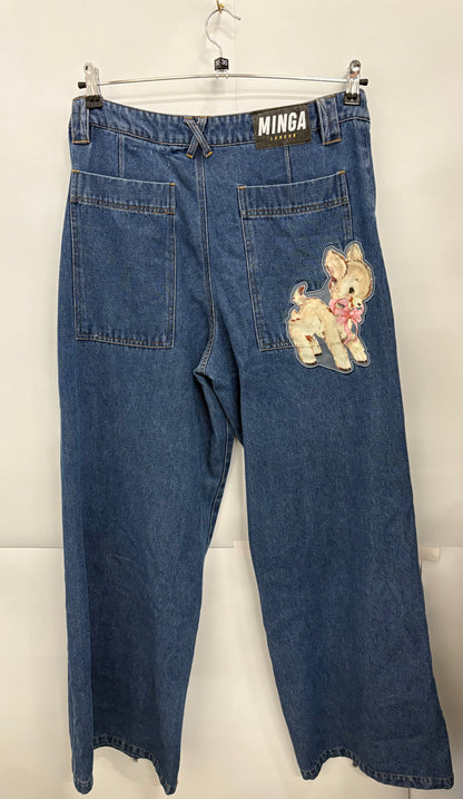 Minga London Women’s Lace-Up Patch Jeans W30