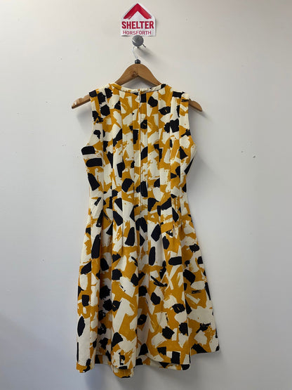 BNWT H&M Yellow Black Cream Pleated Dress