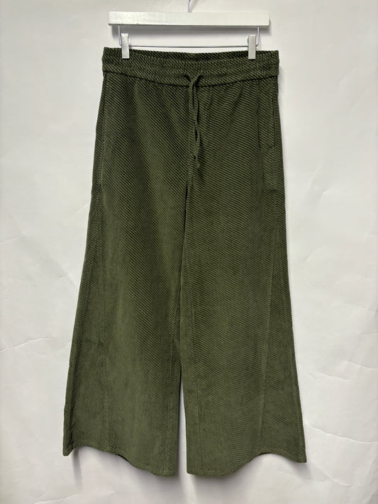 The Studio Green Corduroy Flared Casual Trousers Medium