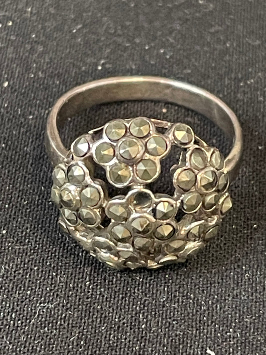 Sterling 925 Silver Cluster Ring