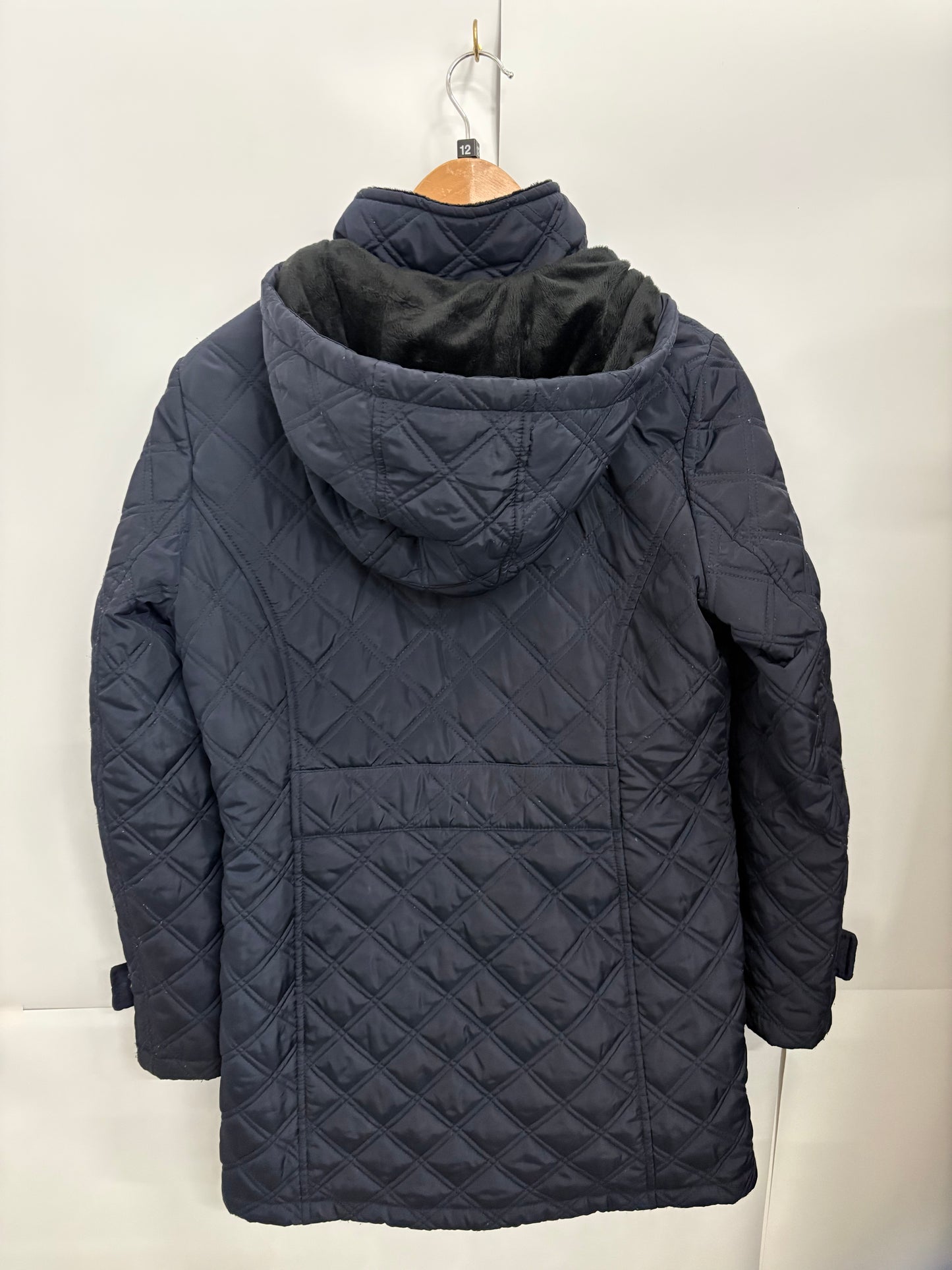 DKNY Women's Navy Blue Quilted Jacket Size 12 (US M)