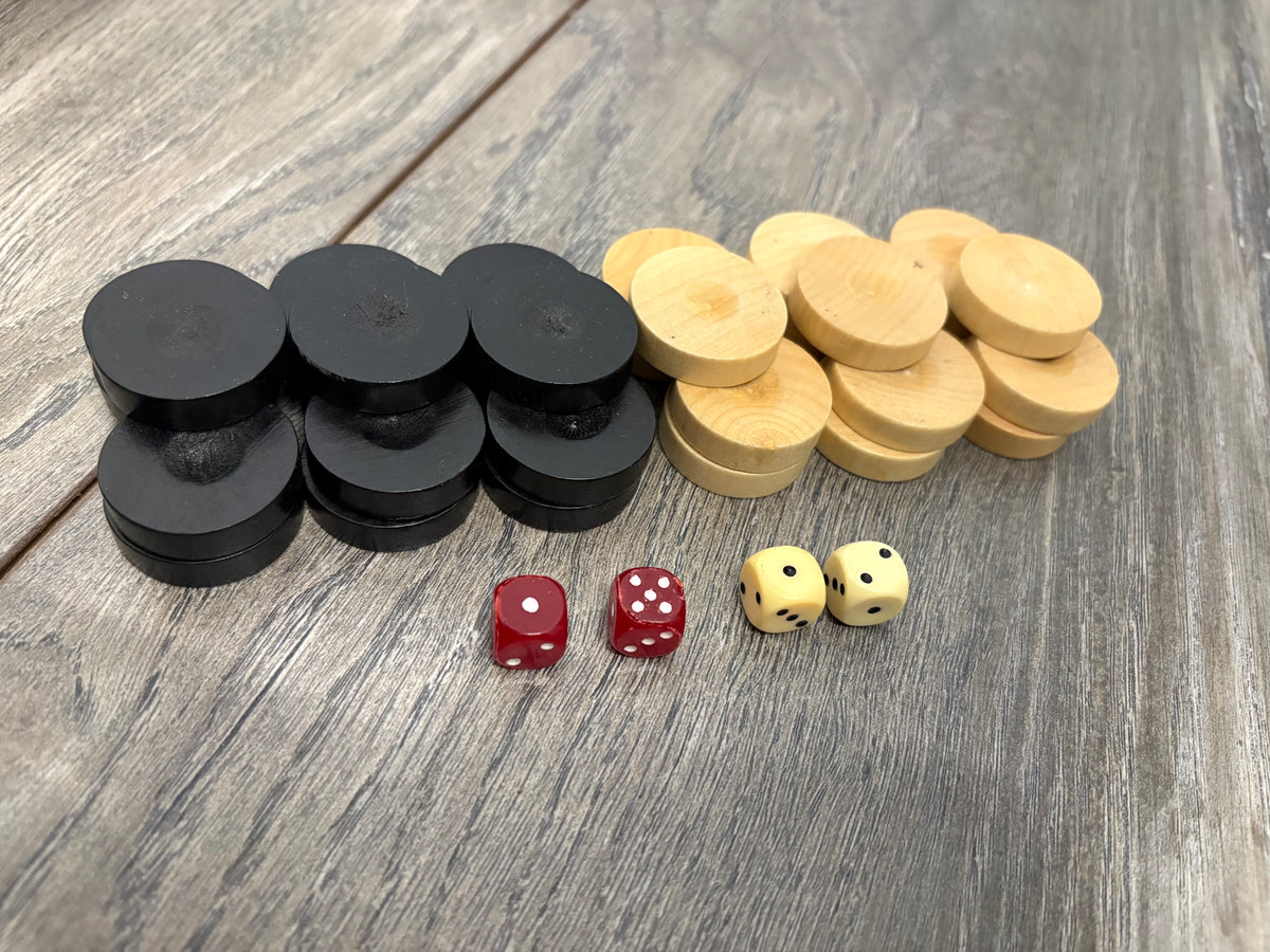 2-in-1 Backgammon/Draughts Game Set (complete)