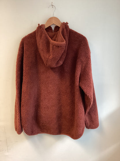 ASOS, Burnt Orange, Fluffy Hoodie with Half Zip, Size 12