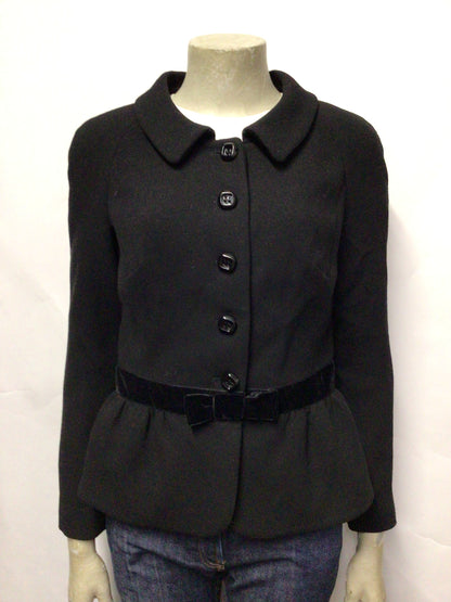 Luisa Spagnoli Black Wool Peplum Jacket 8