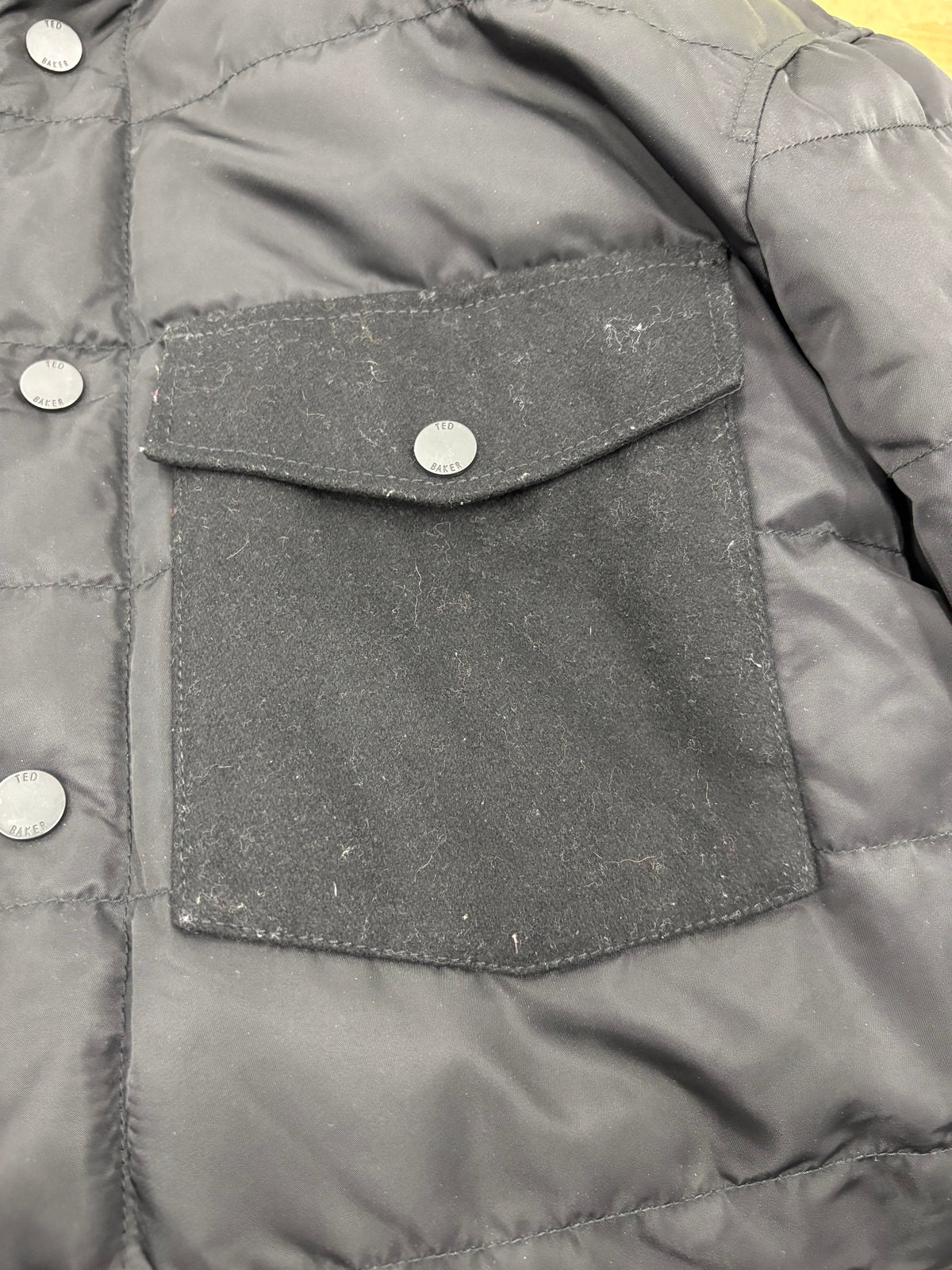 Ted Baker Black Quilted Mens Overshirt Jacket Size 3 (UK Size M)
