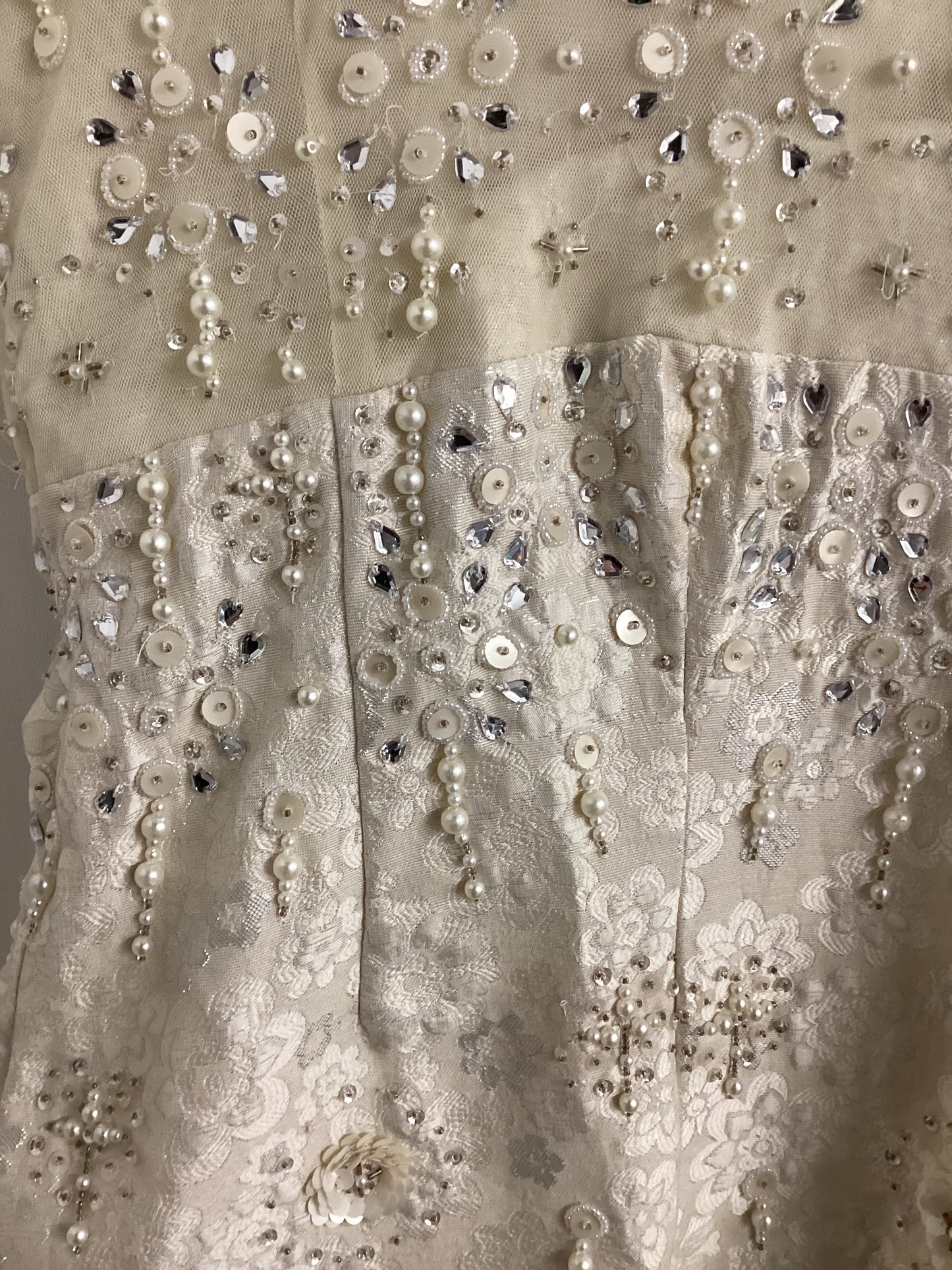 BNWT Monsoon Cream Simran Beaded Dress Size 14