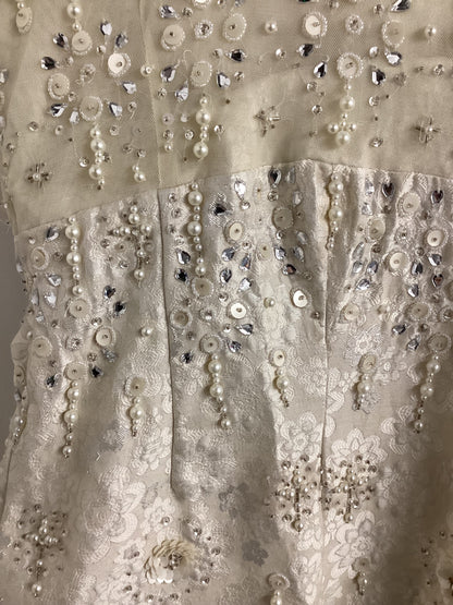 BNWT Monsoon Cream Simran Beaded Dress Size 14