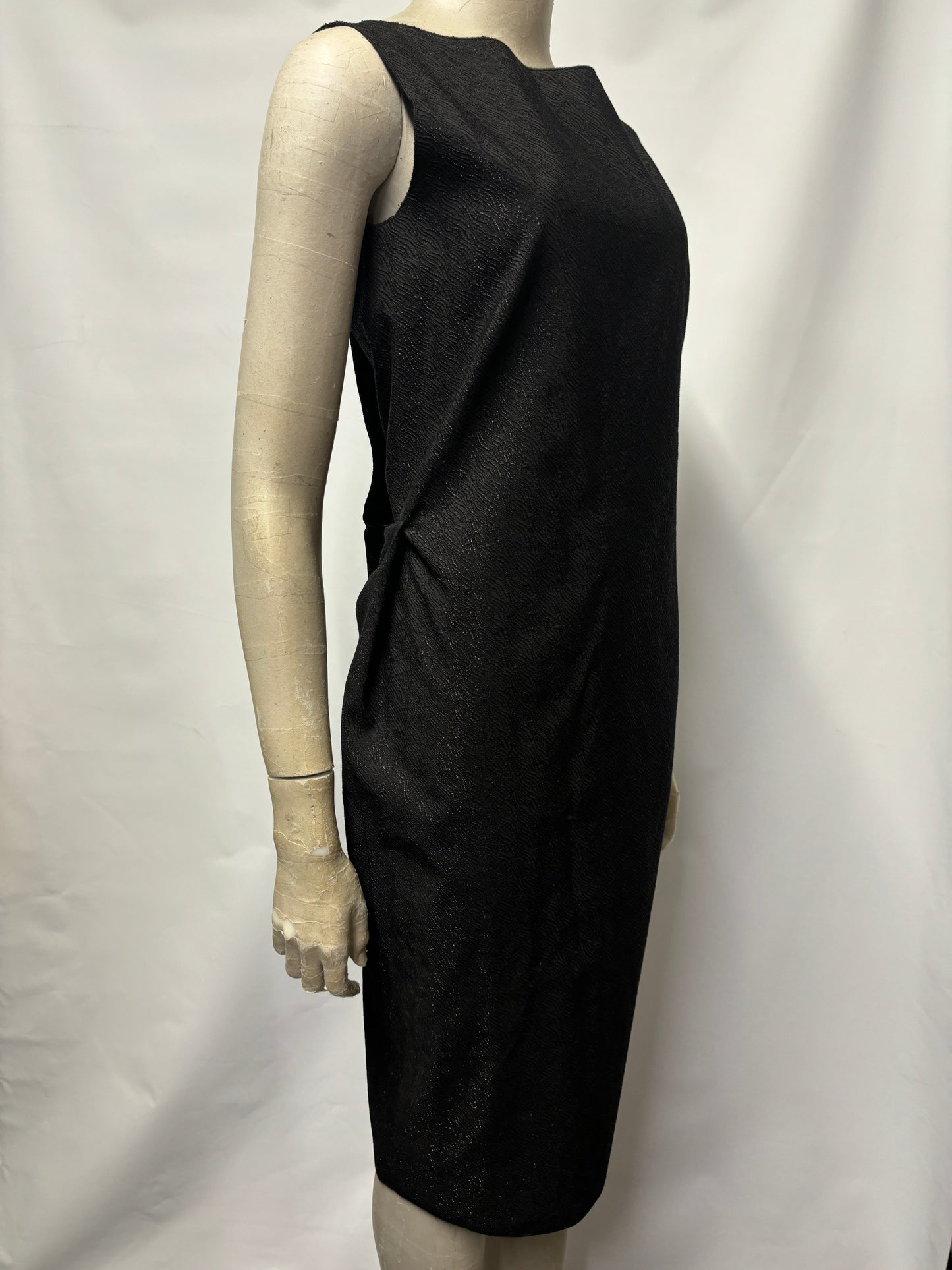 Lanvin Black Silk Blend Sparkly Midi Dress Small